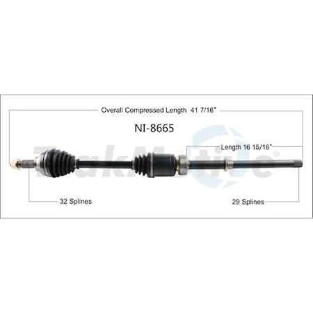 Surtrack Axle Cv Axle Shaft, Ni-8665 NI-8665